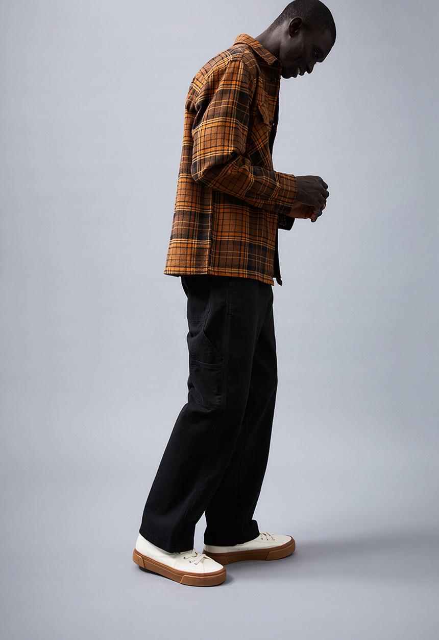 H&M - Relaxed fit overshirt - brown/checked