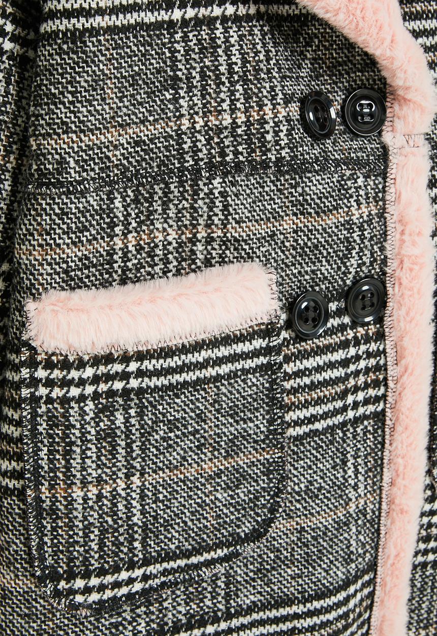 Pop Candy - Girls check coat - multi