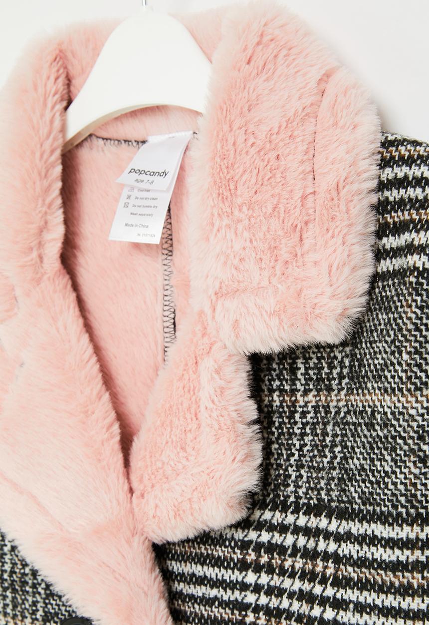 Pop Candy - Girls check coat - multi