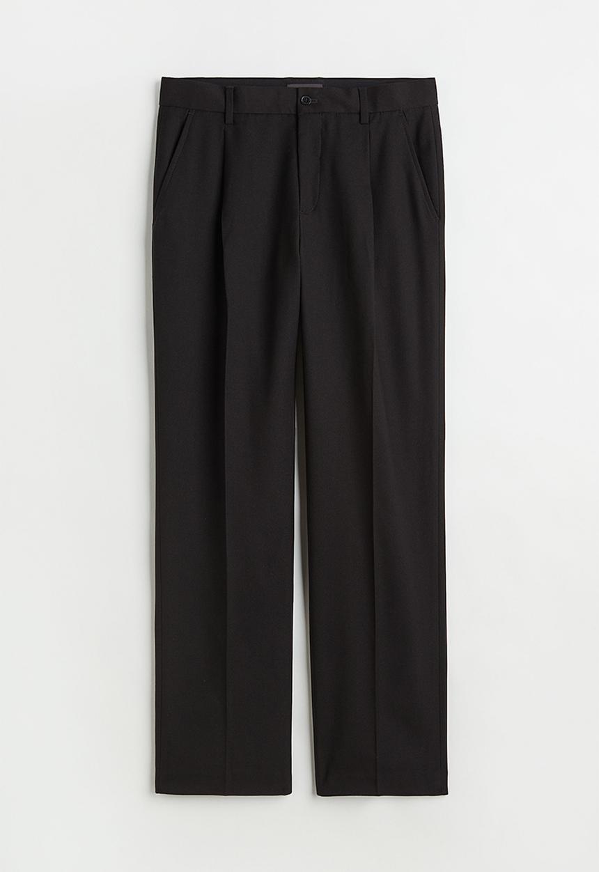 H&M - Regular fit crease-leg trousers - black