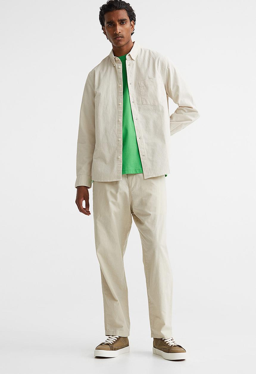 H&M - Regular fit corduroy shirt - cream