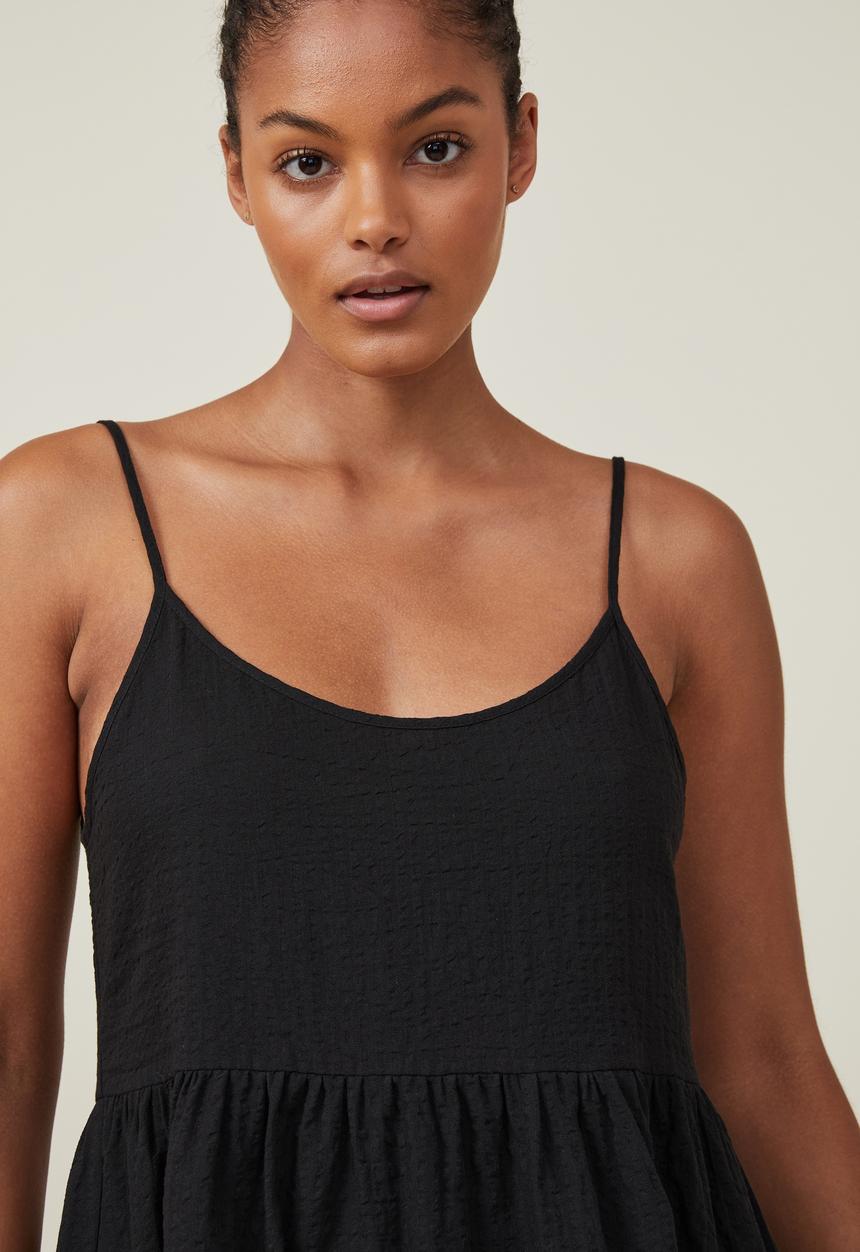 Cotton On - Summer tiered mini dress - black