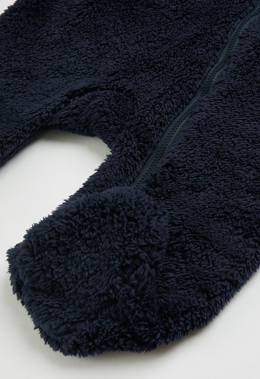 Pop Candy - Fluffly babygrow with ears - navy