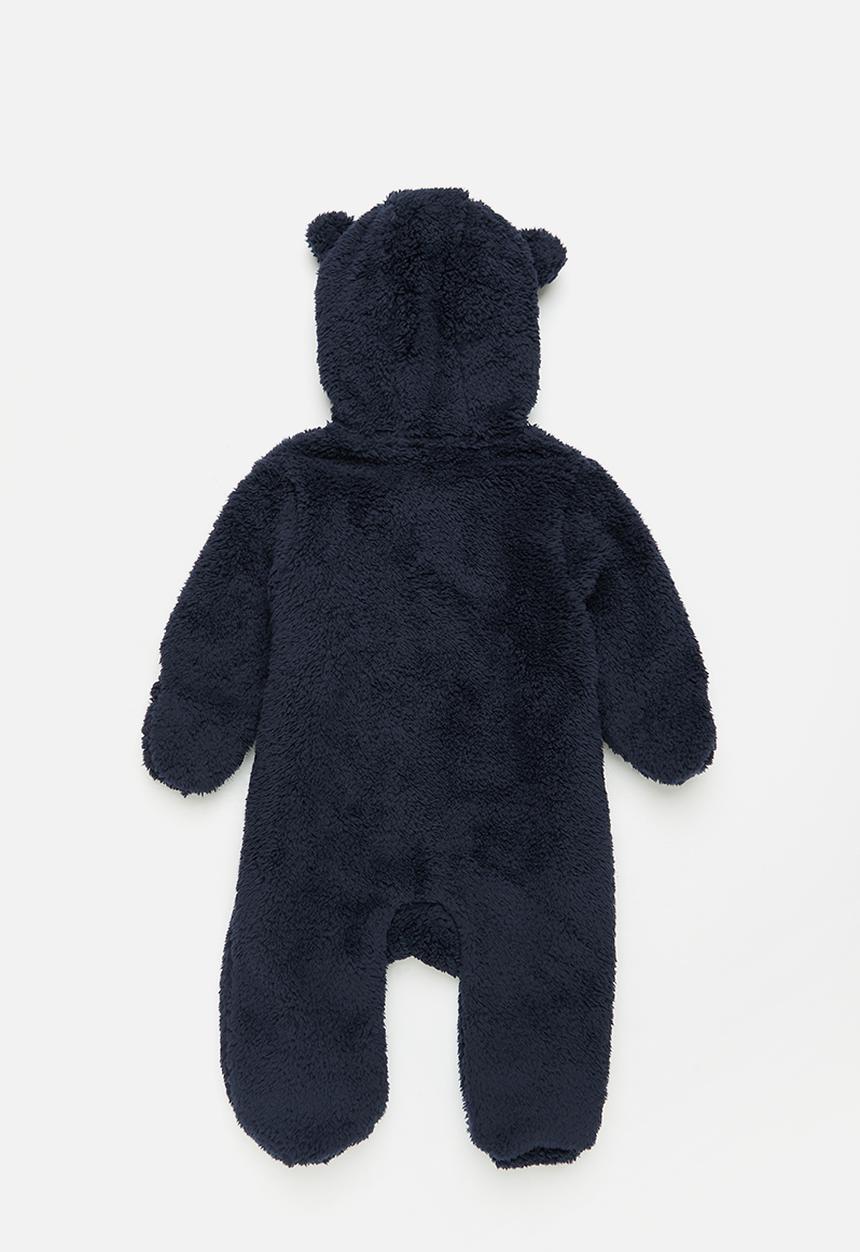 Pop Candy - Fluffly babygrow with ears - navy