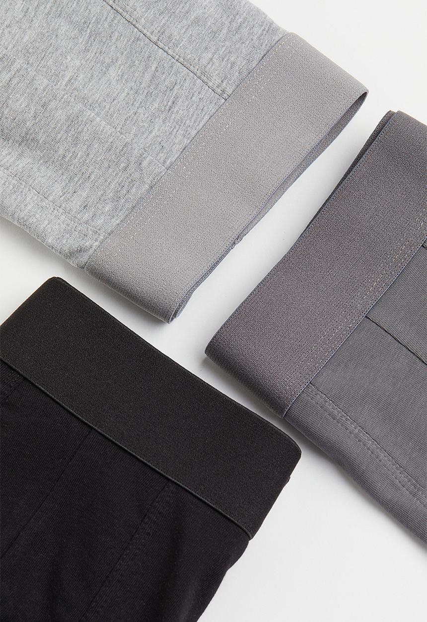 H&M - 3 Pack cotton mid trunks - grey