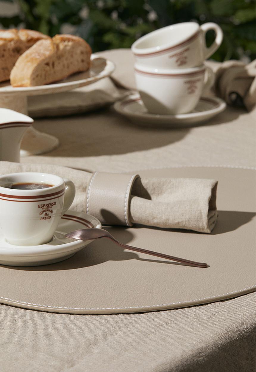 H&M - Imitation leather table mat - grey/beige