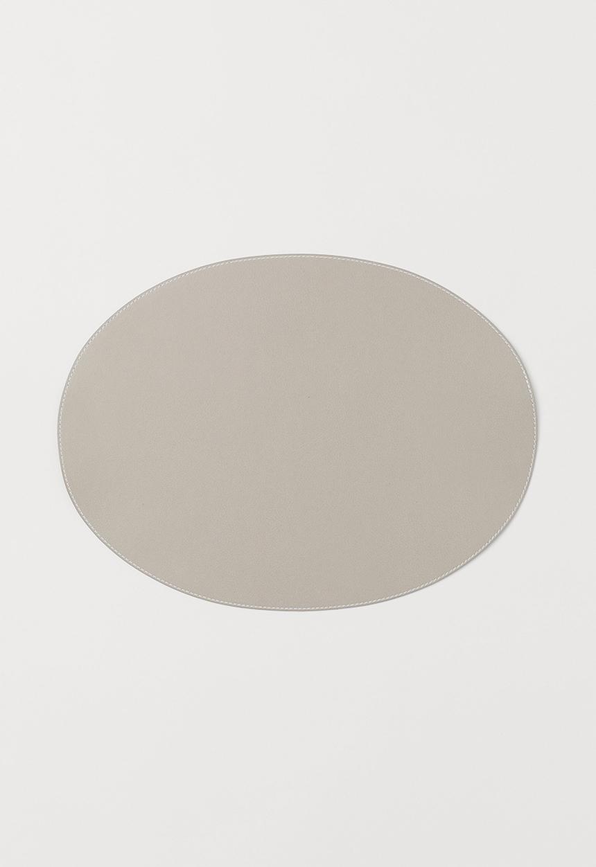 H&M - Imitation leather table mat - grey/beige