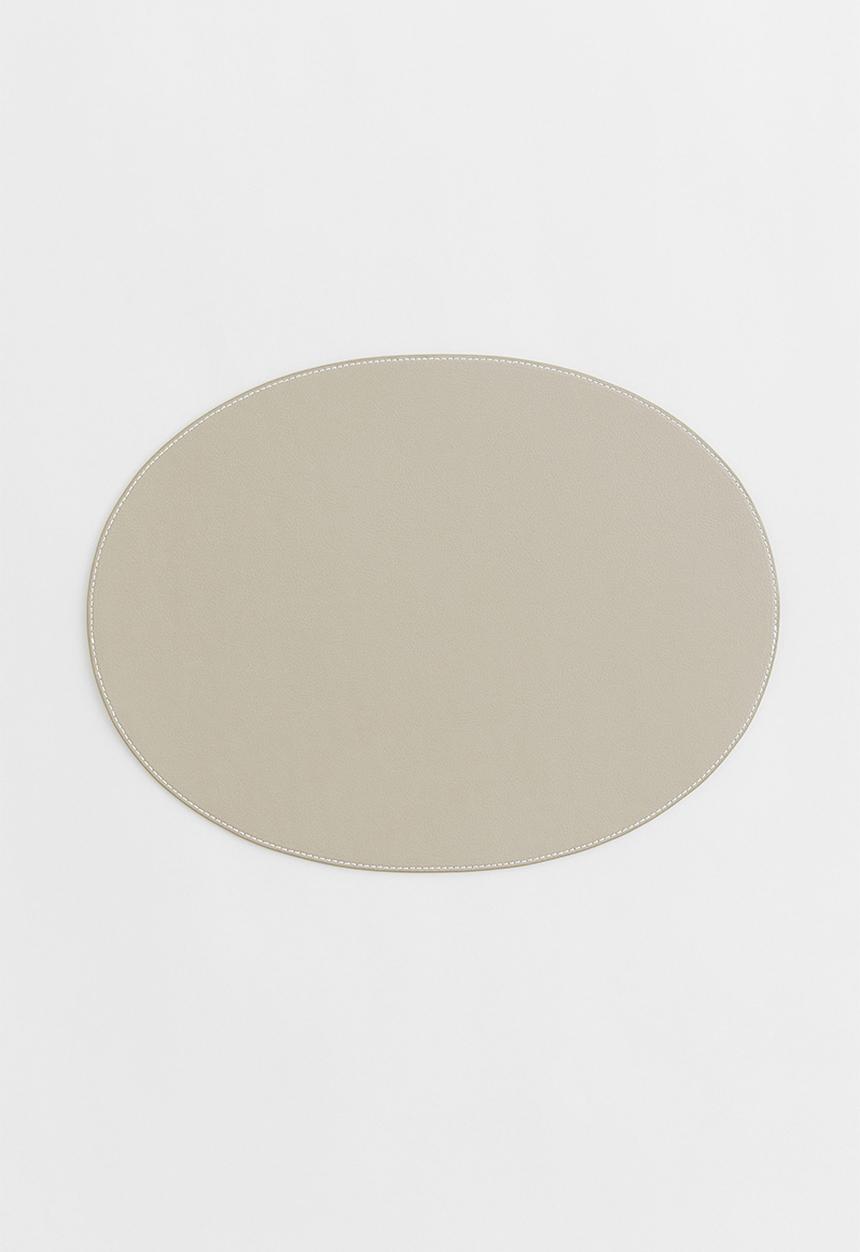 H&M - Imitation leather table mat - grey/beige