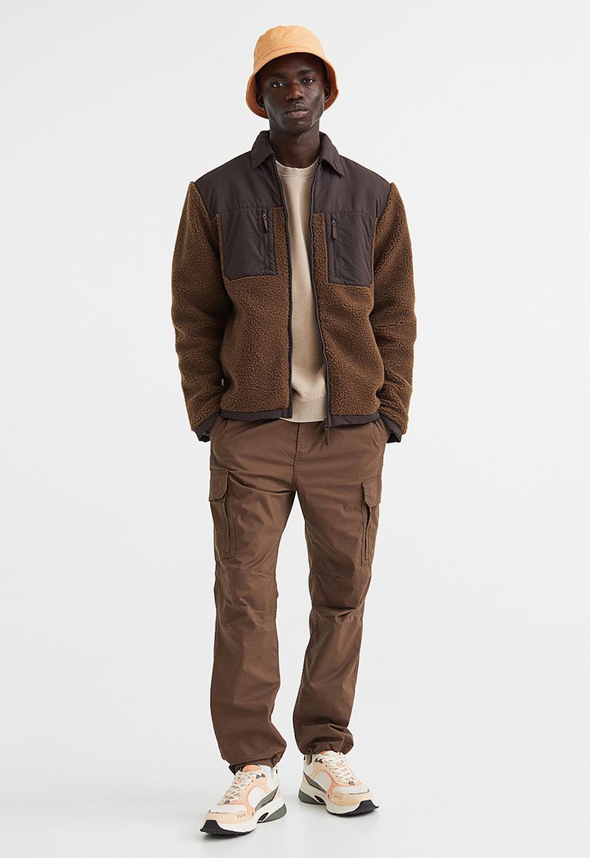 H&M - Regular fit ripstop cargo trousers - dark brown