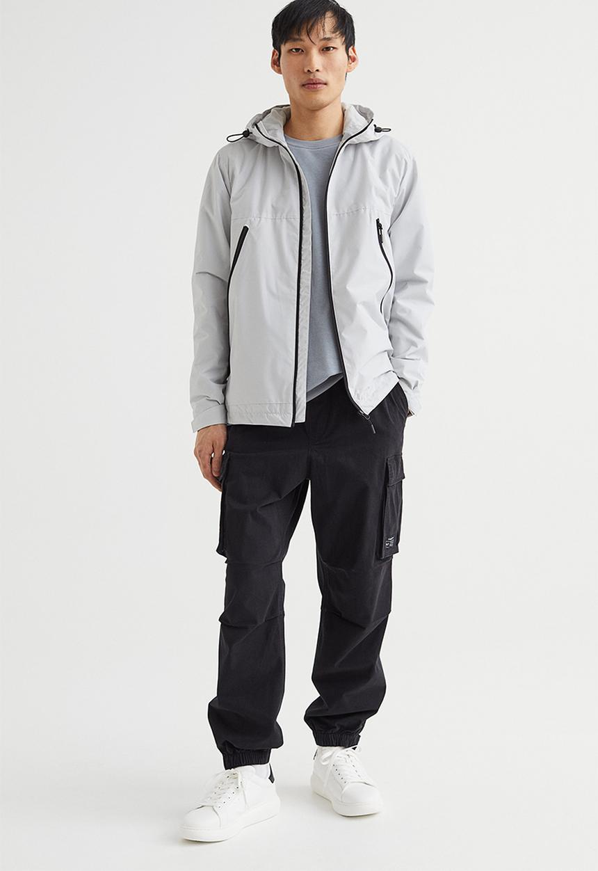 H&M - Relaxed fit cotton cargo joggers - black