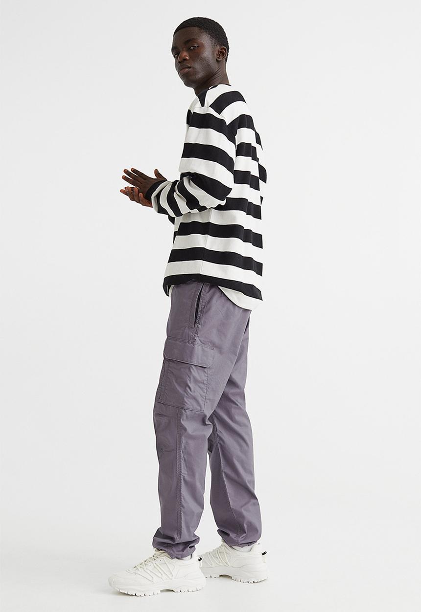 H&M - Regular fit ripstop cargo trousers - grey