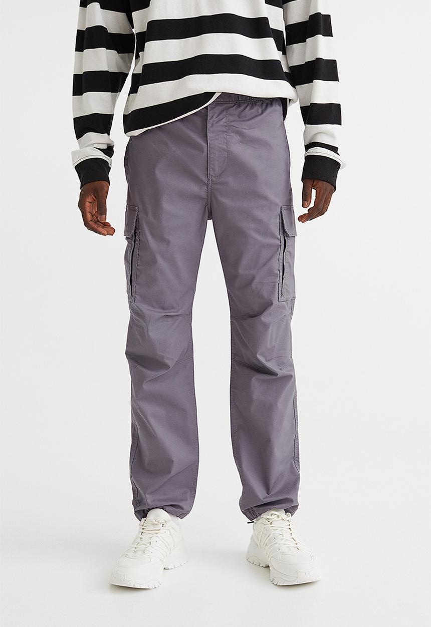 H&M - Regular fit ripstop cargo trousers - grey