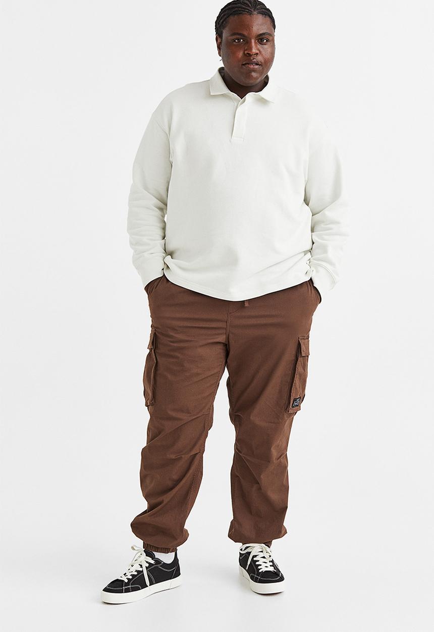 H&M - Relaxed fit cotton cargo joggers - brown