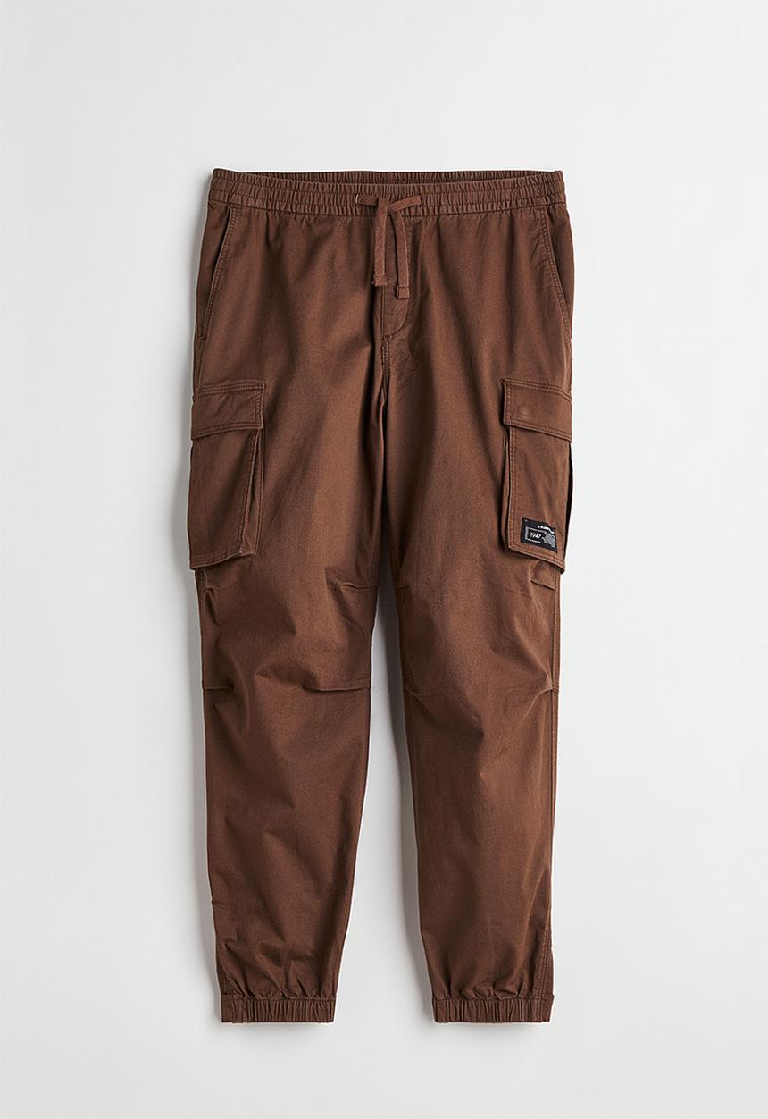 H&M - Relaxed fit cotton cargo joggers - brown
