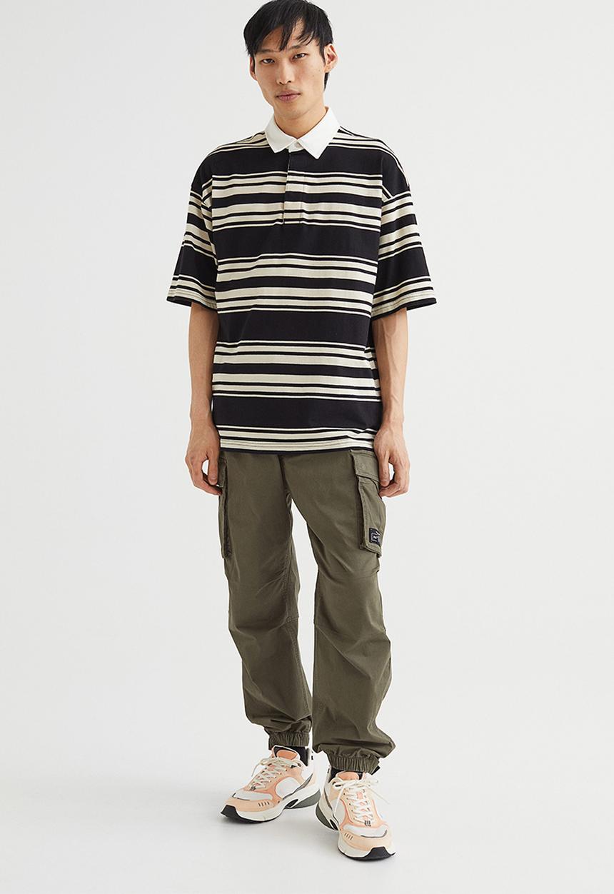 H&M - Relaxed fit cotton cargo joggers - khaki green