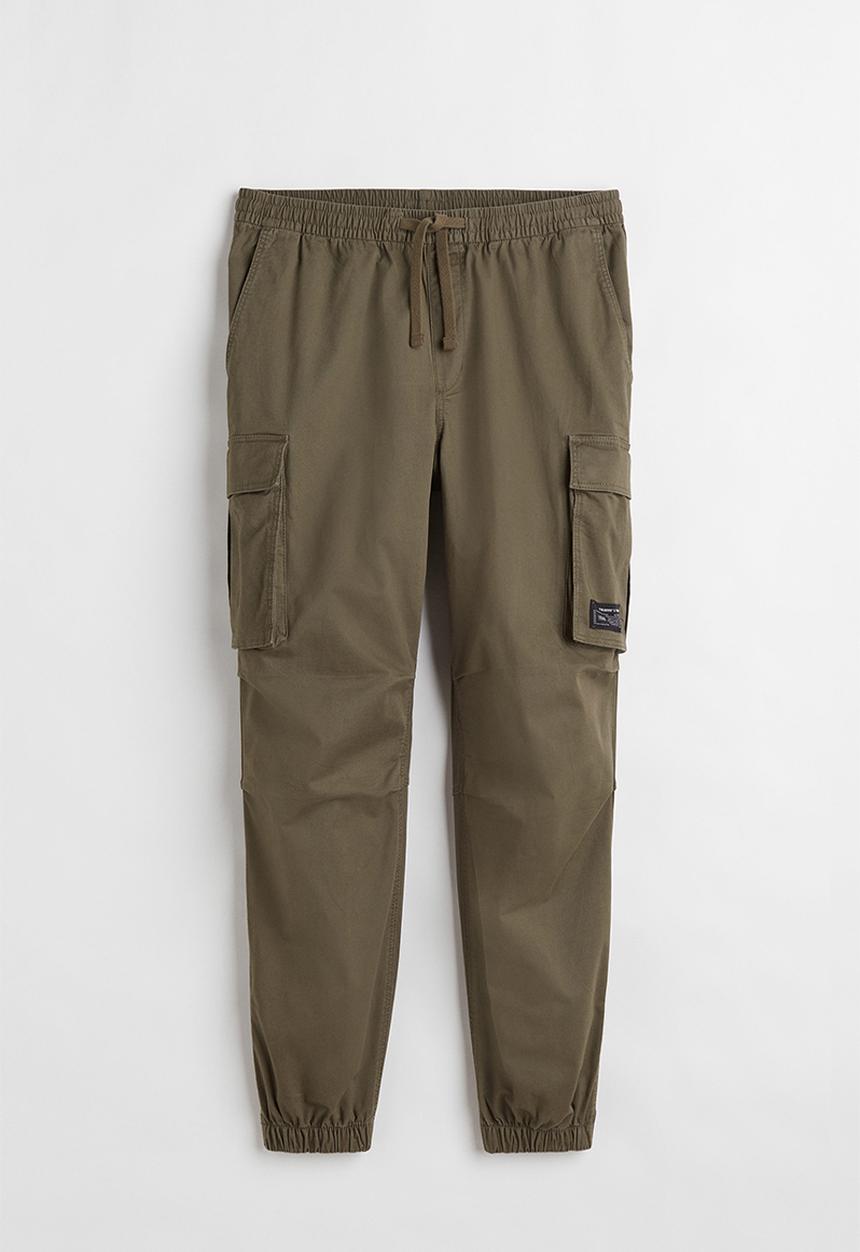 H&M - Relaxed fit cotton cargo joggers - khaki green