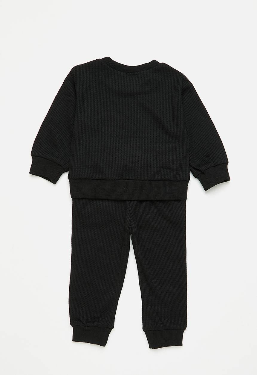 Pop Candy - Baby rainbow jogger & sweatshirt set - black