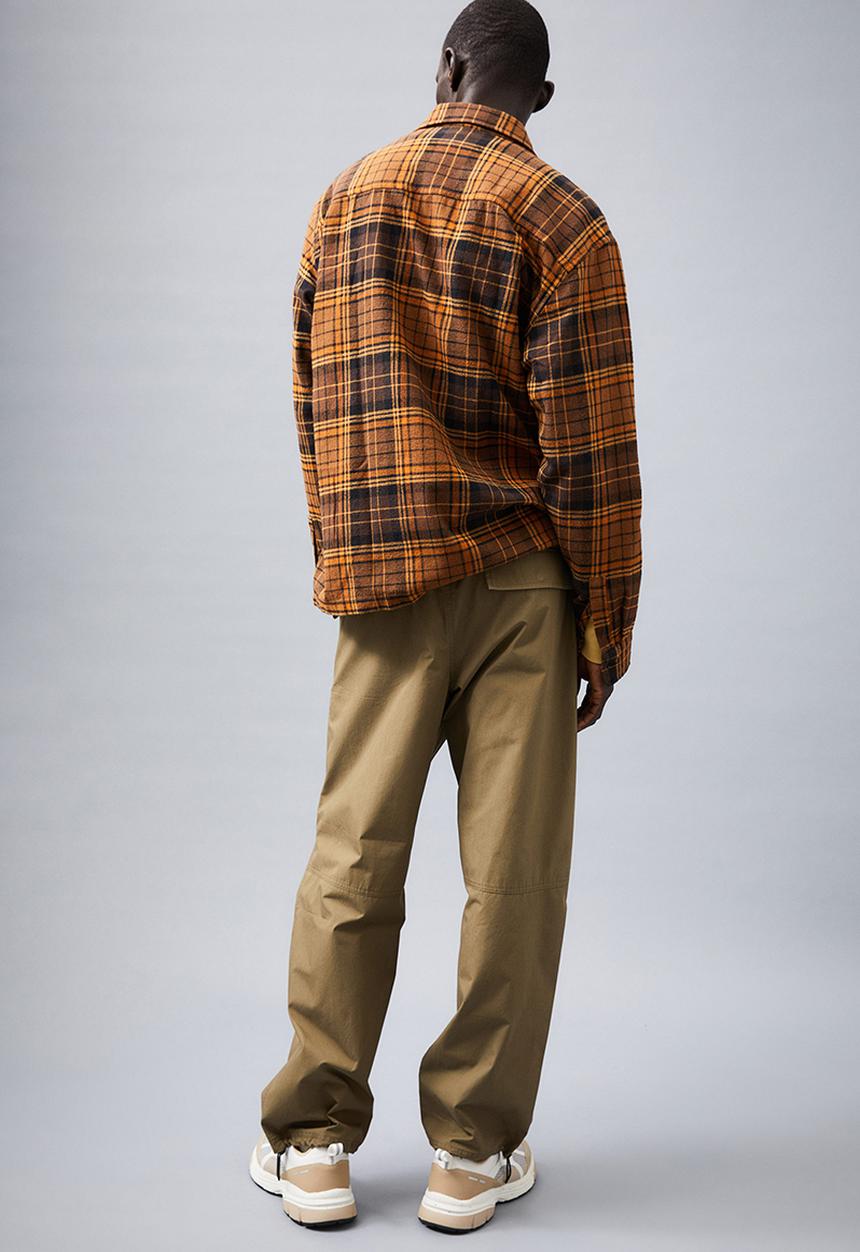H&M - Relaxed fit belted trousers - dark khaki green