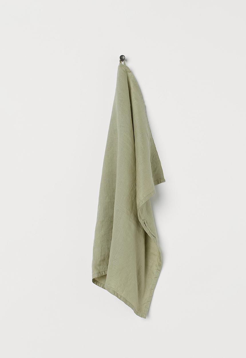 H&M - Linen tea towel - green