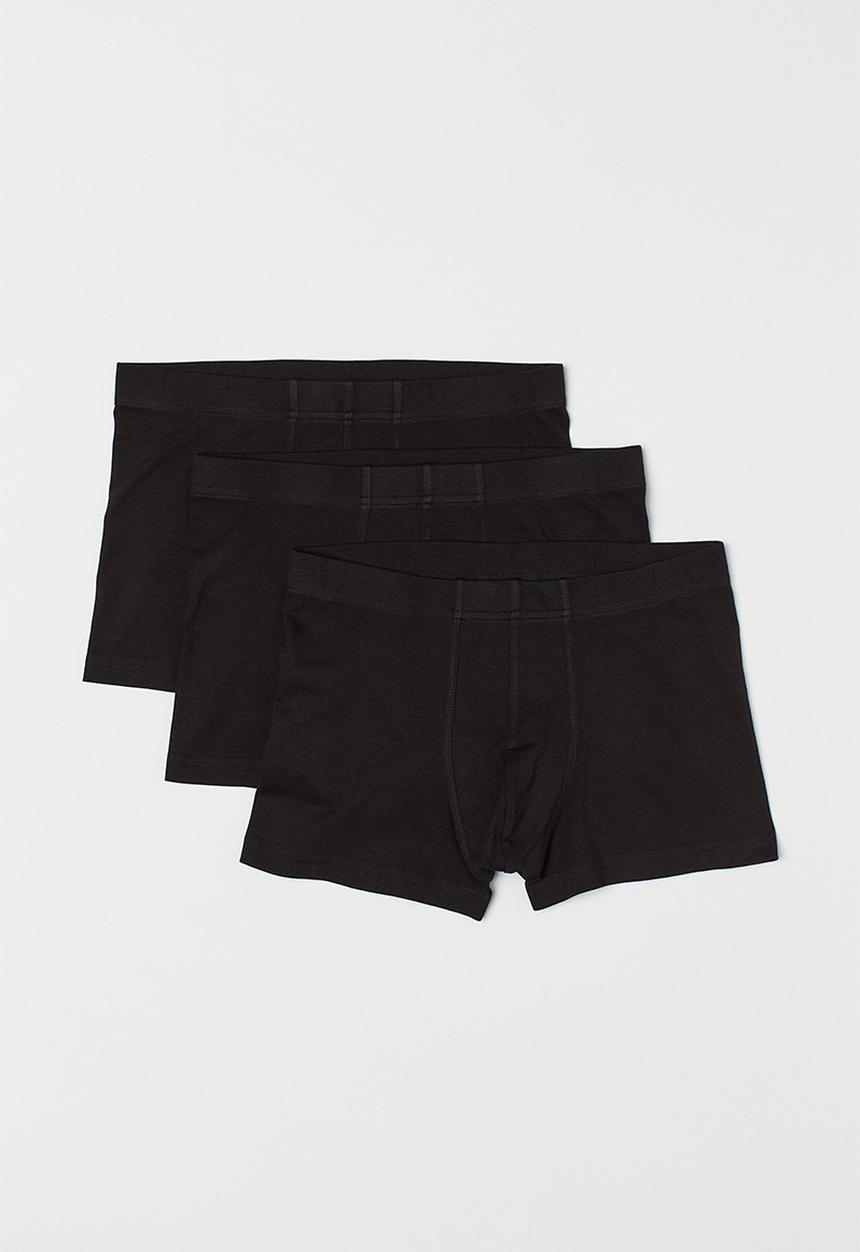 H&M - 3 Pack short cotton trunks - black