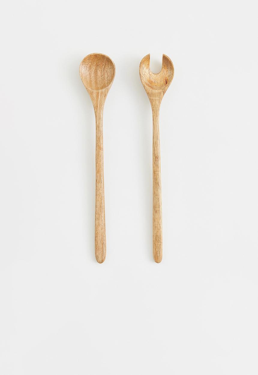 H&M - Wooden salad servers - beige