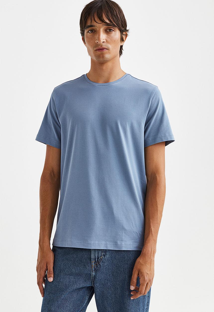 H&M - Slim fit round-necked T-shirt - blue