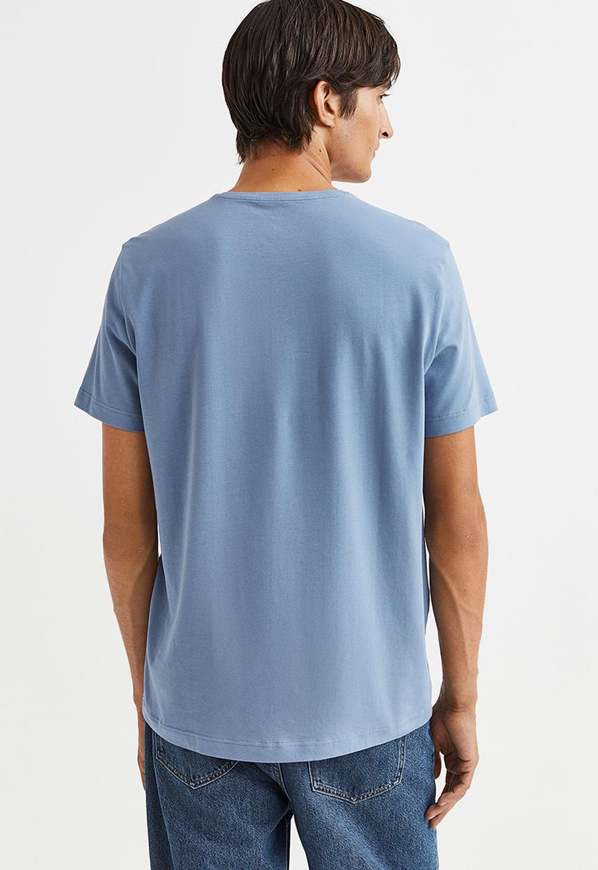 H&M - Slim fit round-necked T-shirt - blue