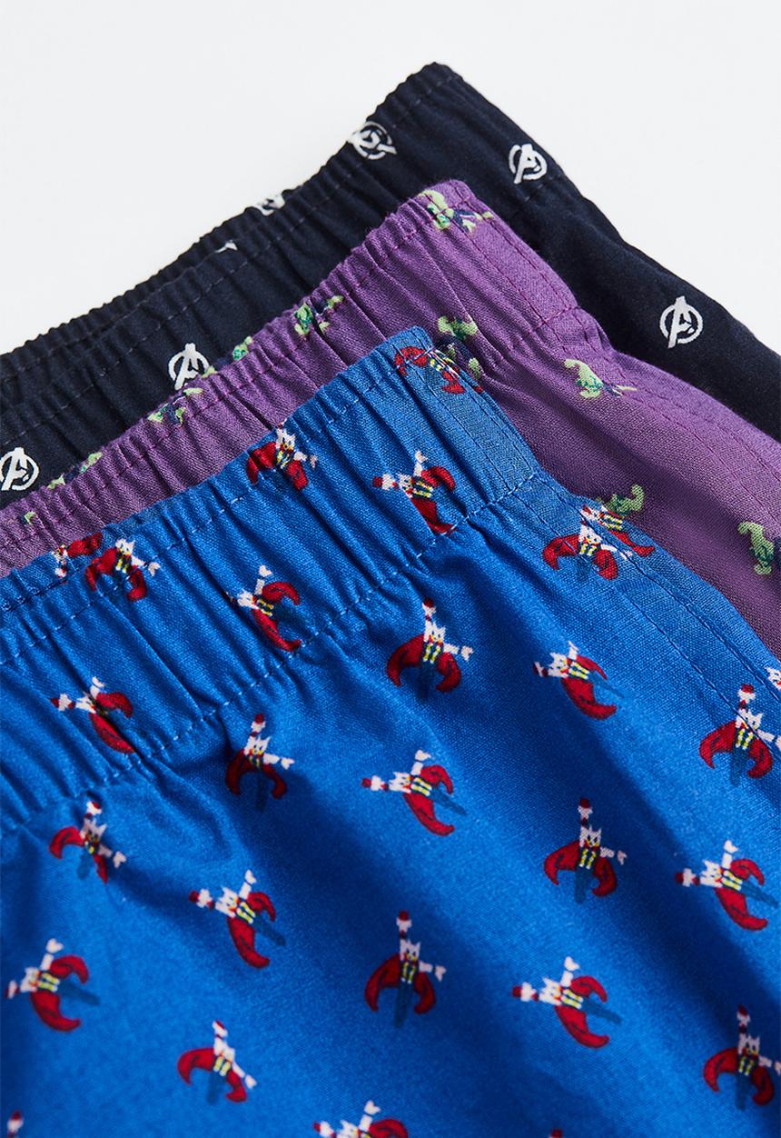 H&M - 3 Pack woven cotton boxer shorts - multi