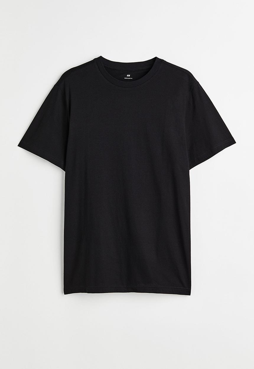 H&M - Regular fit round-neck T-shirt - black
