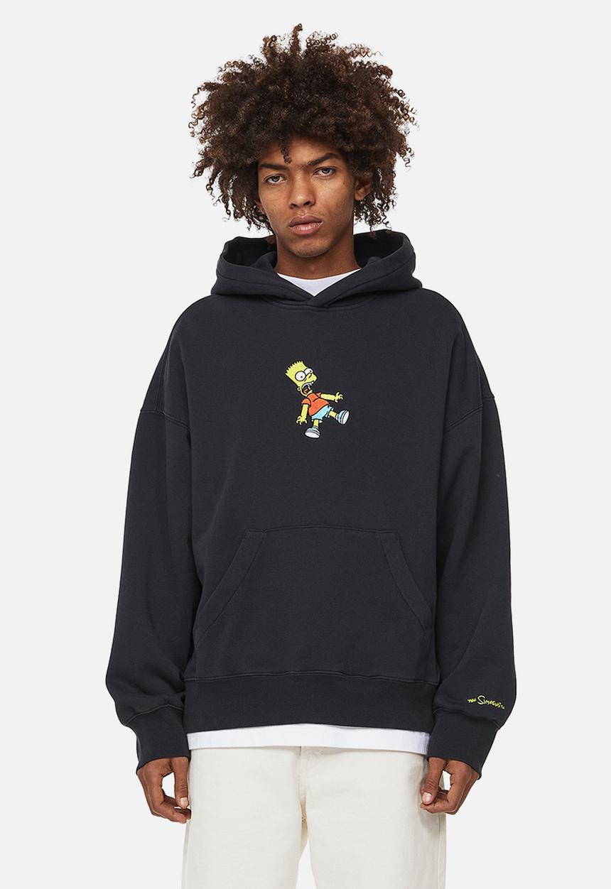 H&M - Oversized fit cotton hoodie - black/the simpsons