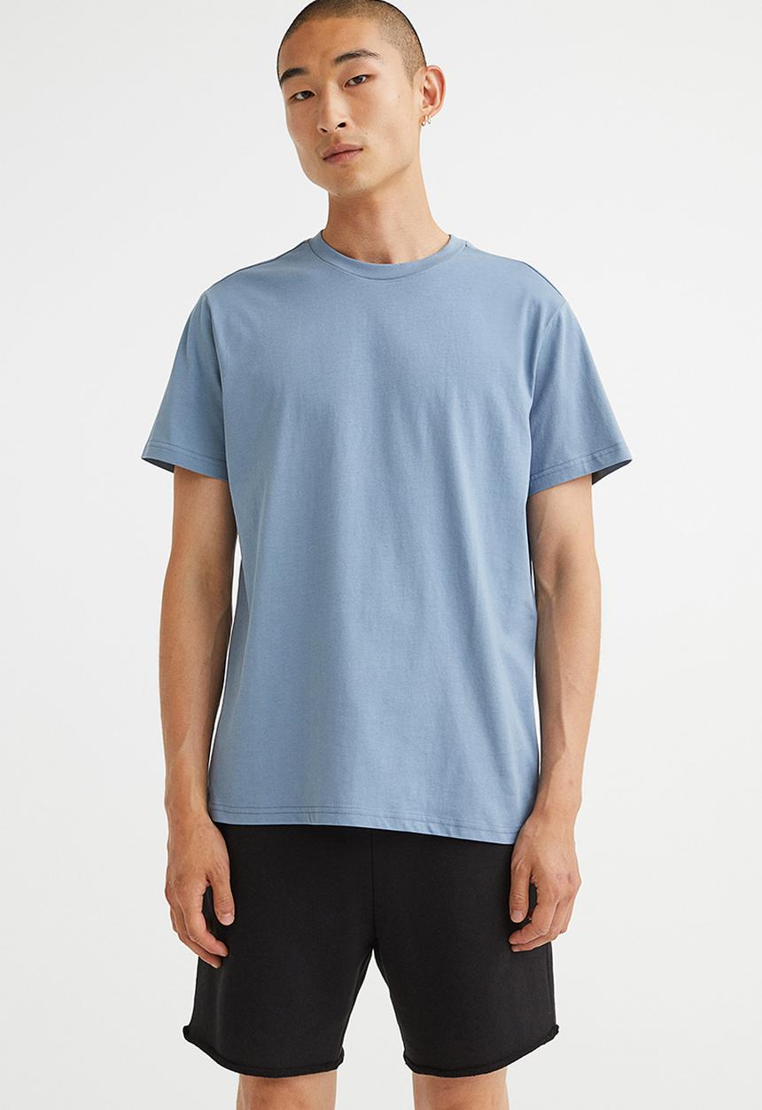 H&M - Regular fit round-neck T-shirt - blue