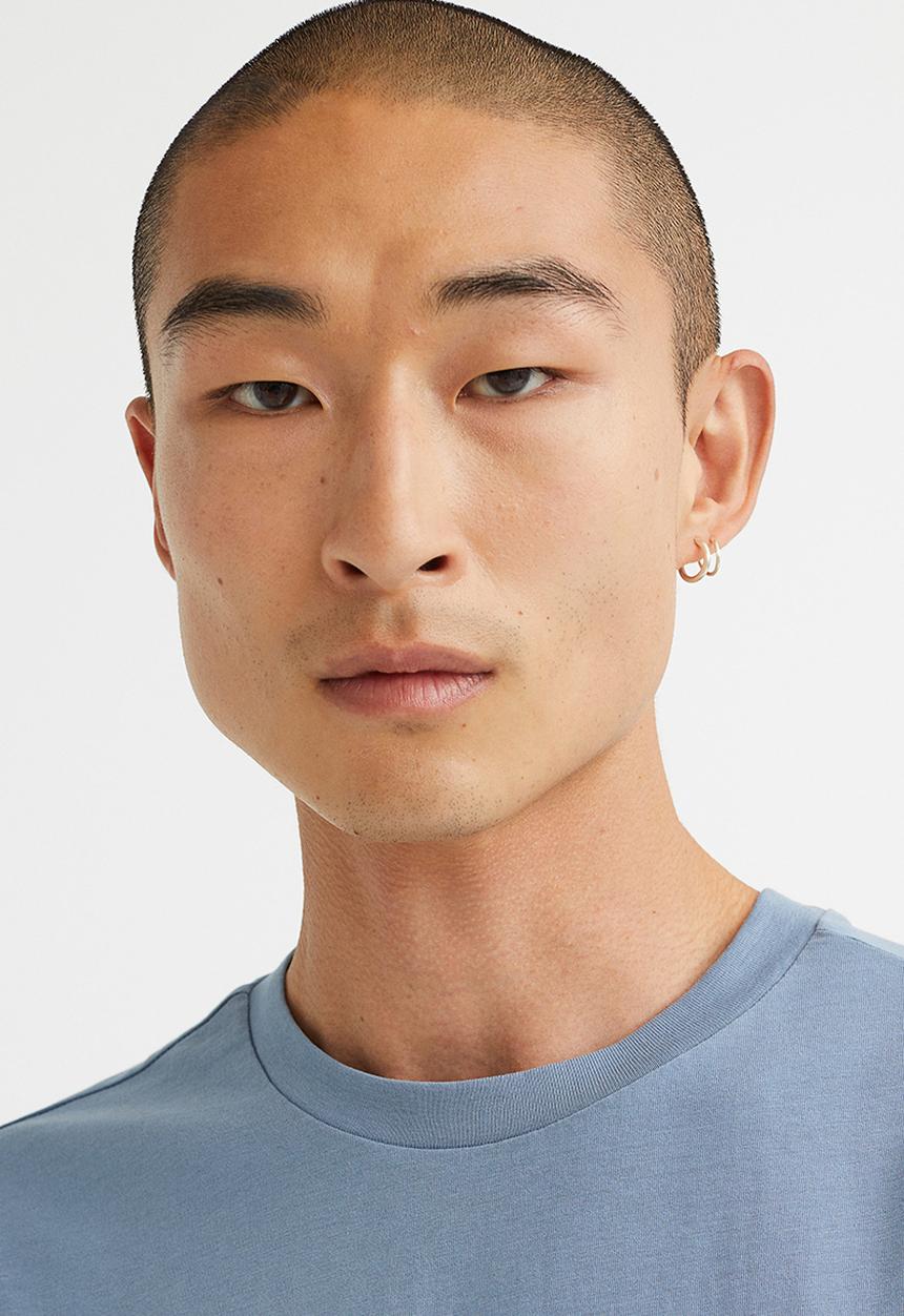 H&M - Regular fit round-neck T-shirt - blue