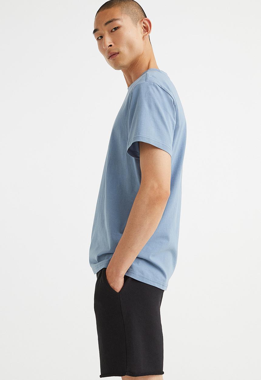 H&M - Regular fit round-neck T-shirt - blue