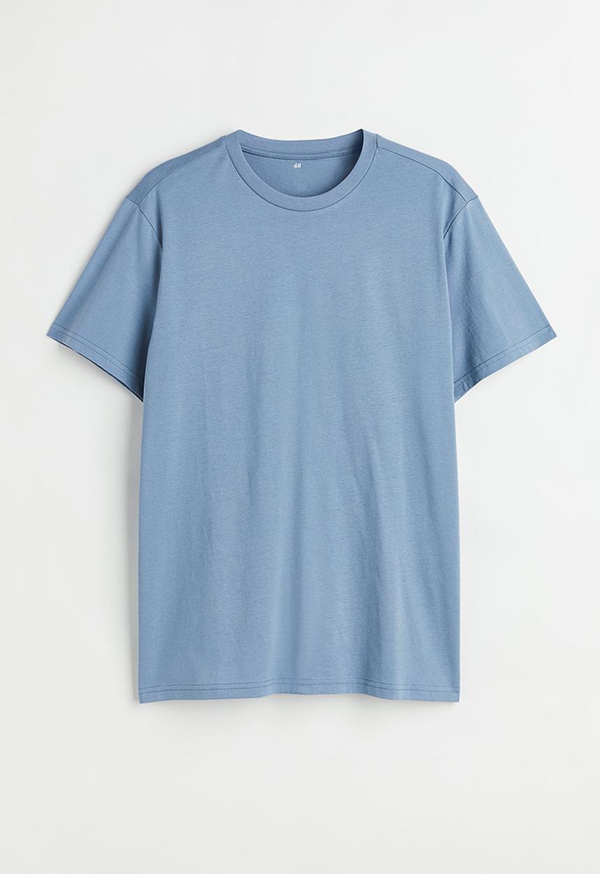 H&M - Regular fit round-neck T-shirt - blue