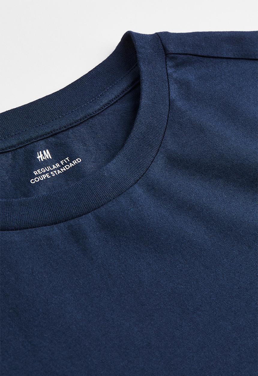 H&M - Regular fit round-neck T-shirt - dark blue