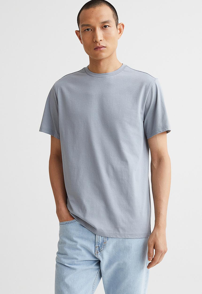 H&M - Regular fit round-neck T-shirt - grey