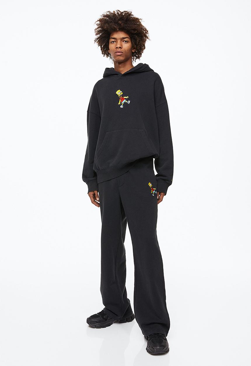 H&M - Loose fit cotton sweatpants - black/the simpsons
