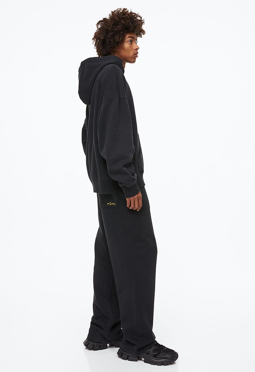 H&M - Loose fit cotton sweatpants - black/the simpsons