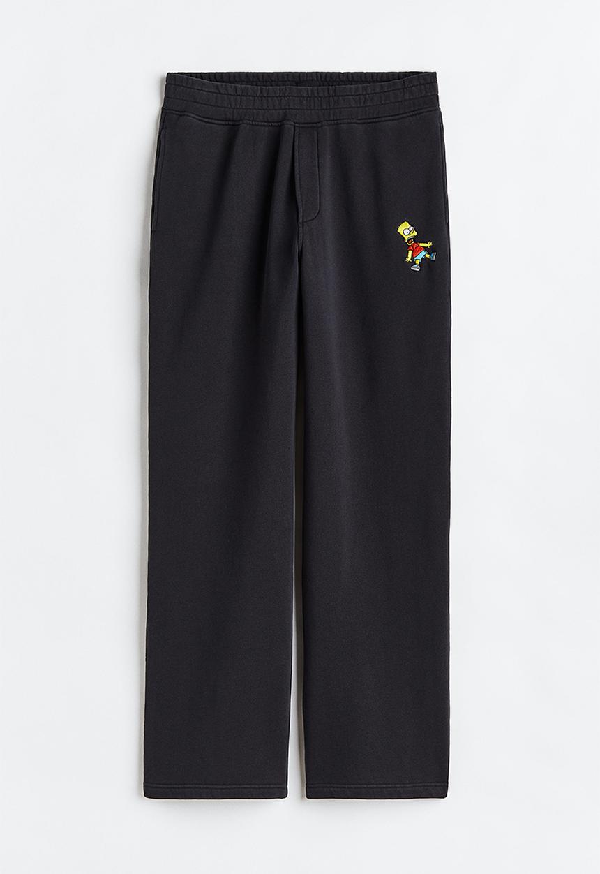 H&M - Loose fit cotton sweatpants - black/the simpsons