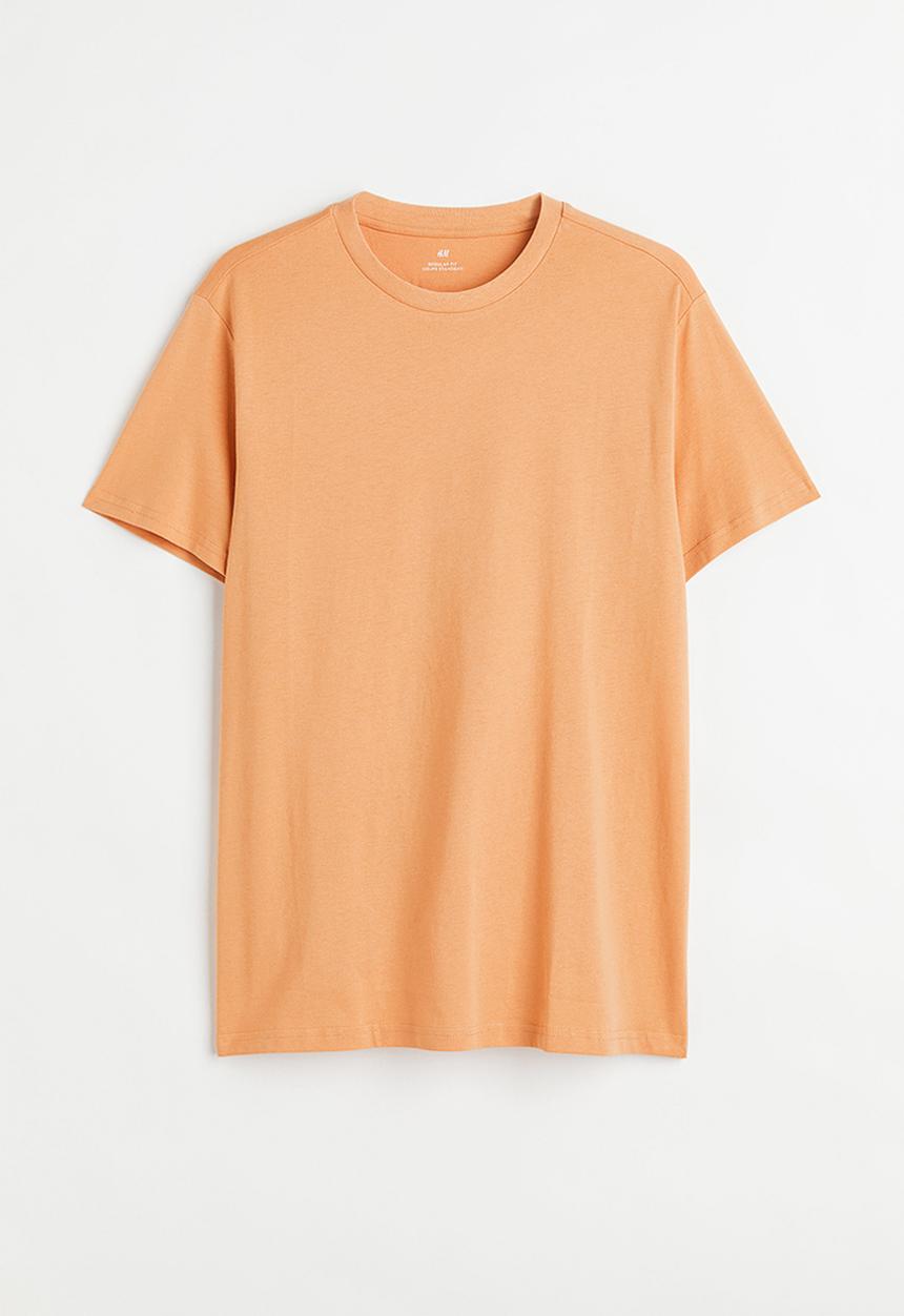 H&M - Regular fit round-neck T-shirt - light orange