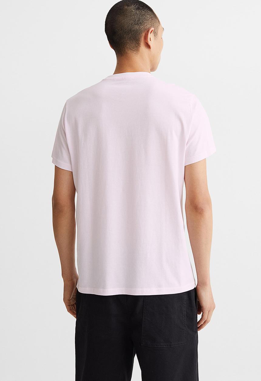 H&M - Regular fit round-neck T-shirt - light pink