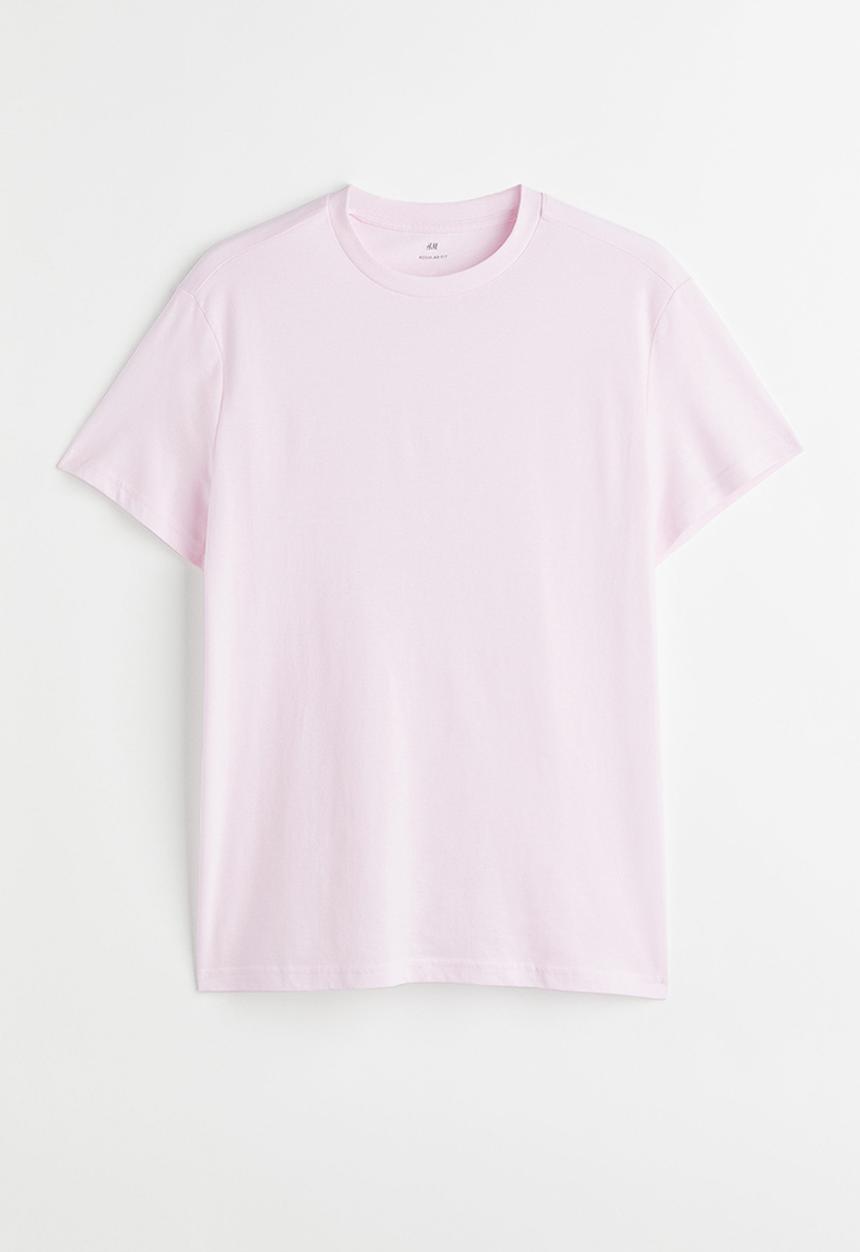 H&M - Regular fit round-neck T-shirt - light pink