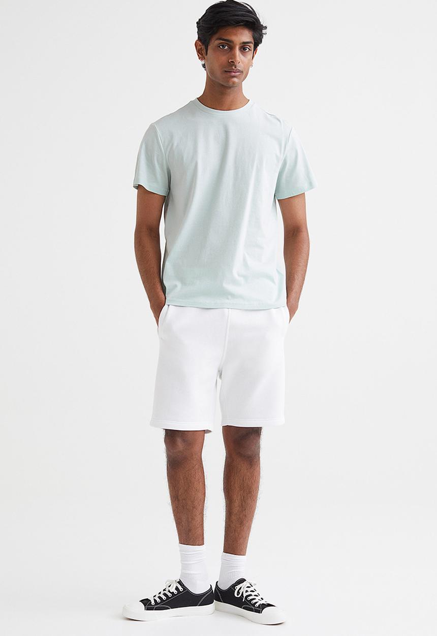 H&M - Regular fit round-neck T-shirt - light turquoise
