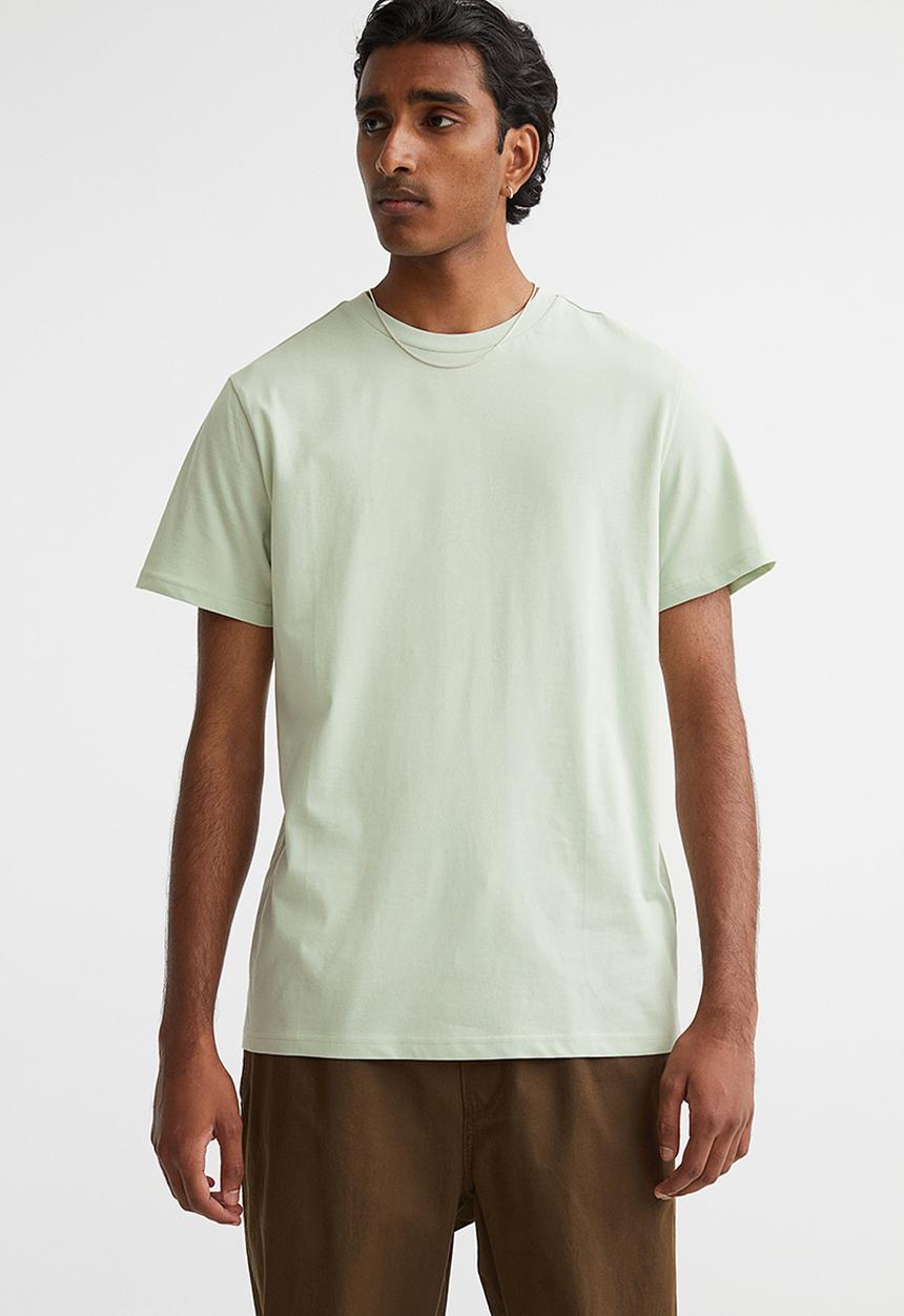 H&M - Regular fit round-neck T-shirt - mint green