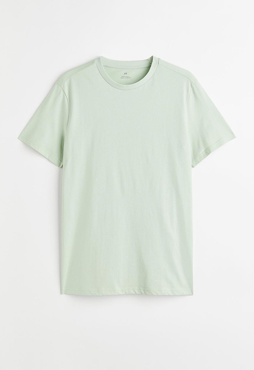H&M - Regular fit round-neck T-shirt - mint green