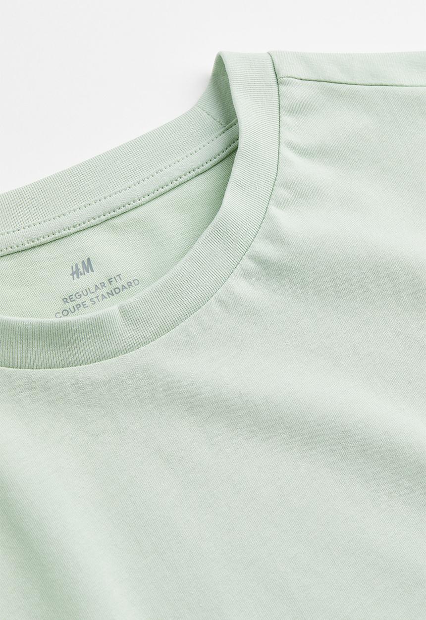 H&M - Regular fit round-neck T-shirt - mint green