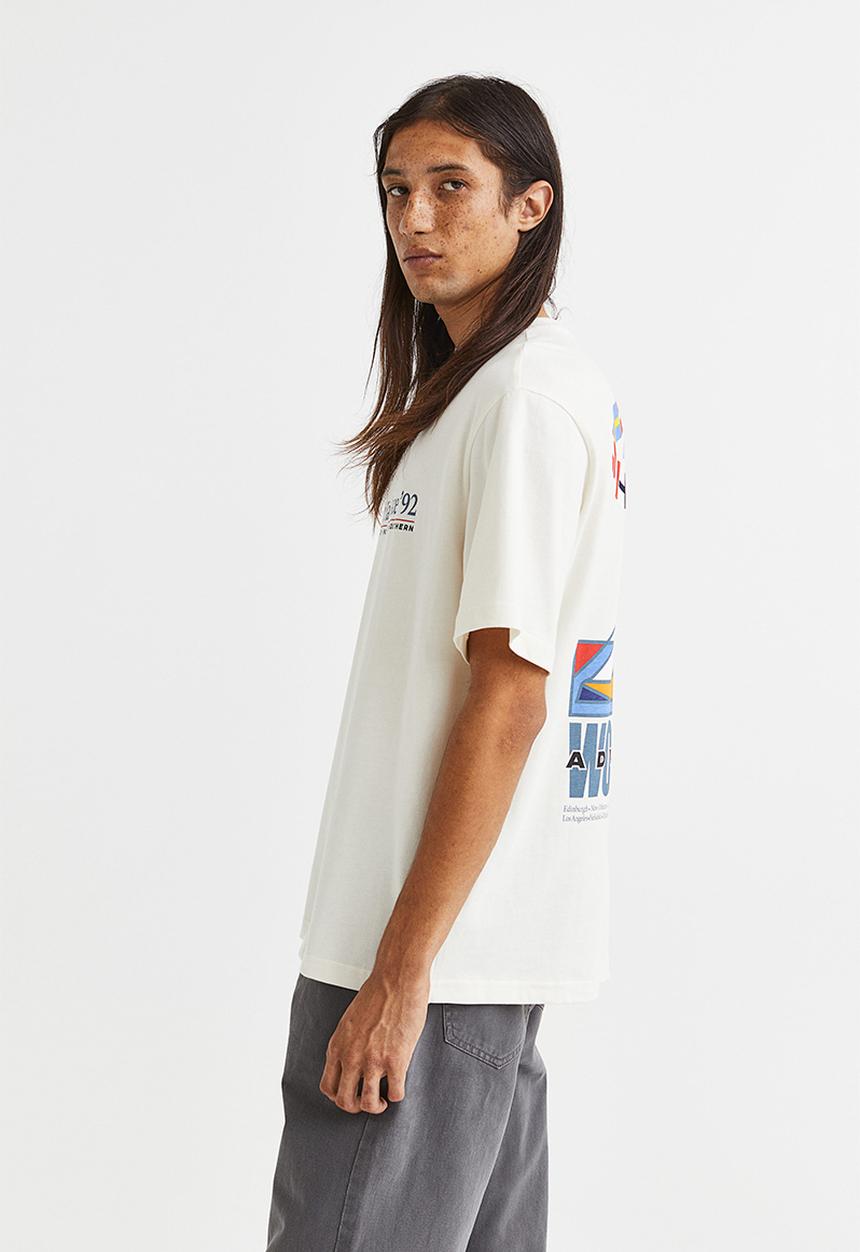 H&M - Relaxed fit printed T-shirt - white/oceanic yacht race