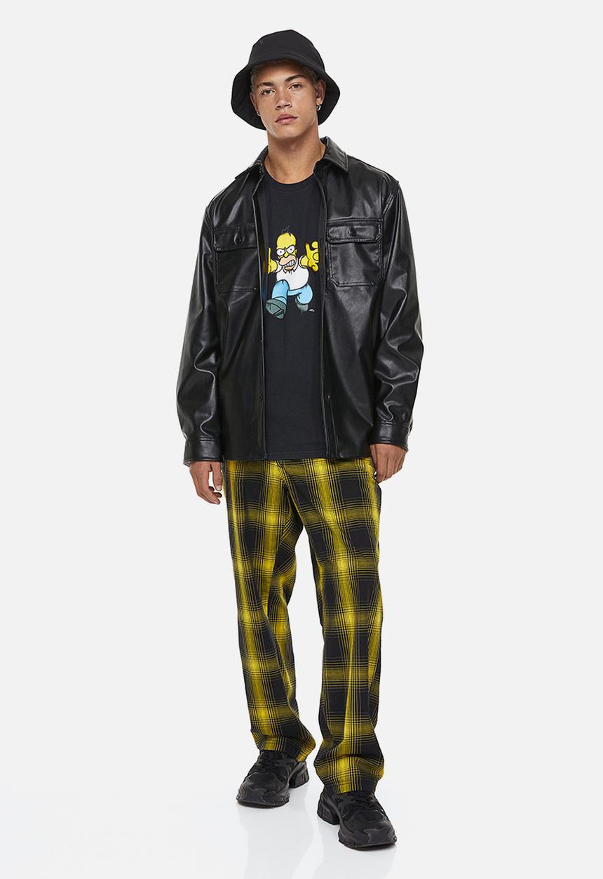 H&M - Relaxed fit long-sleeved jersey top - black/simpsons
