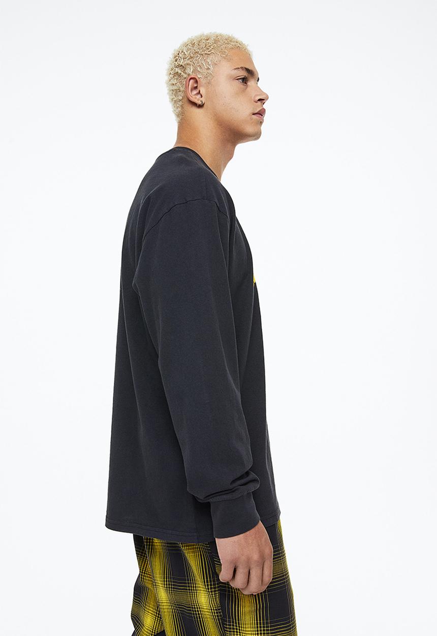 H&M - Relaxed fit long-sleeved jersey top - black/simpsons