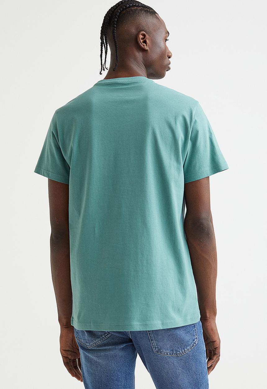 H&M - Regular fit round-neck T-shirt - turquoise